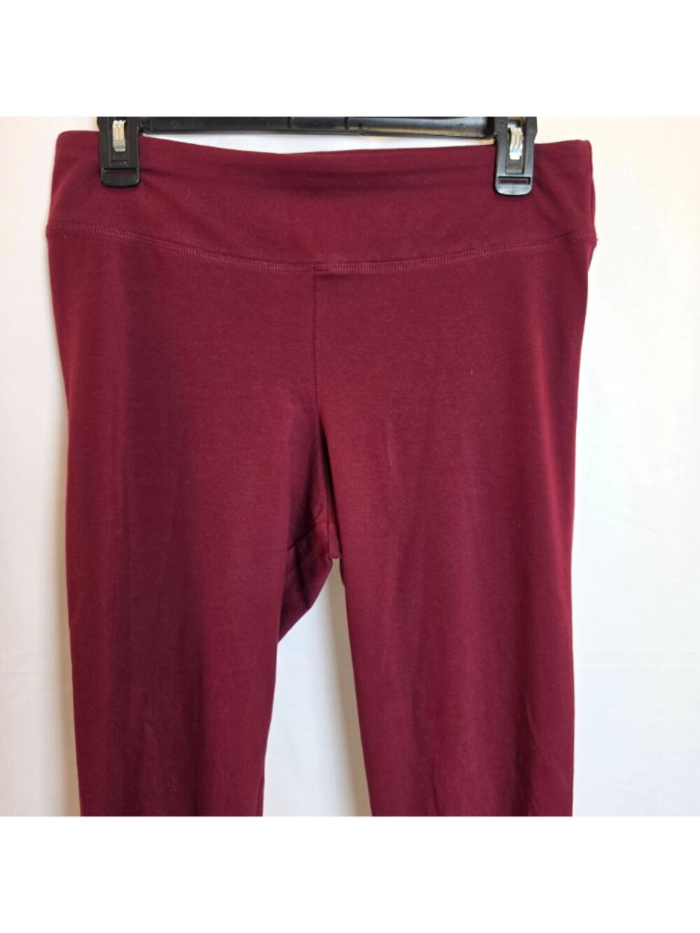Time and Tru High Rise Leggings Burgundy Stretch Women's Size M Athleisure - Picture 3 of 6